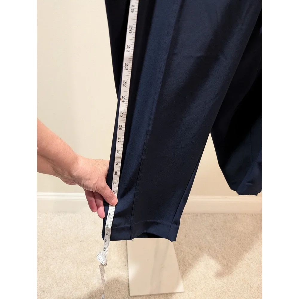 Calvin Klein Womens 2XP Navy Blue Pull On Elastic Waist Tapered Pants Work - Picture 9 of 9